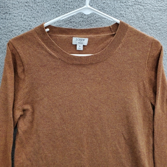 J Crew Teddie Sweater Womens Small Wool Blend Heather Tan Camel Style F5199 - Picture 3 of 11